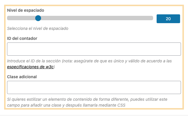 Añadir espacios entre bloques