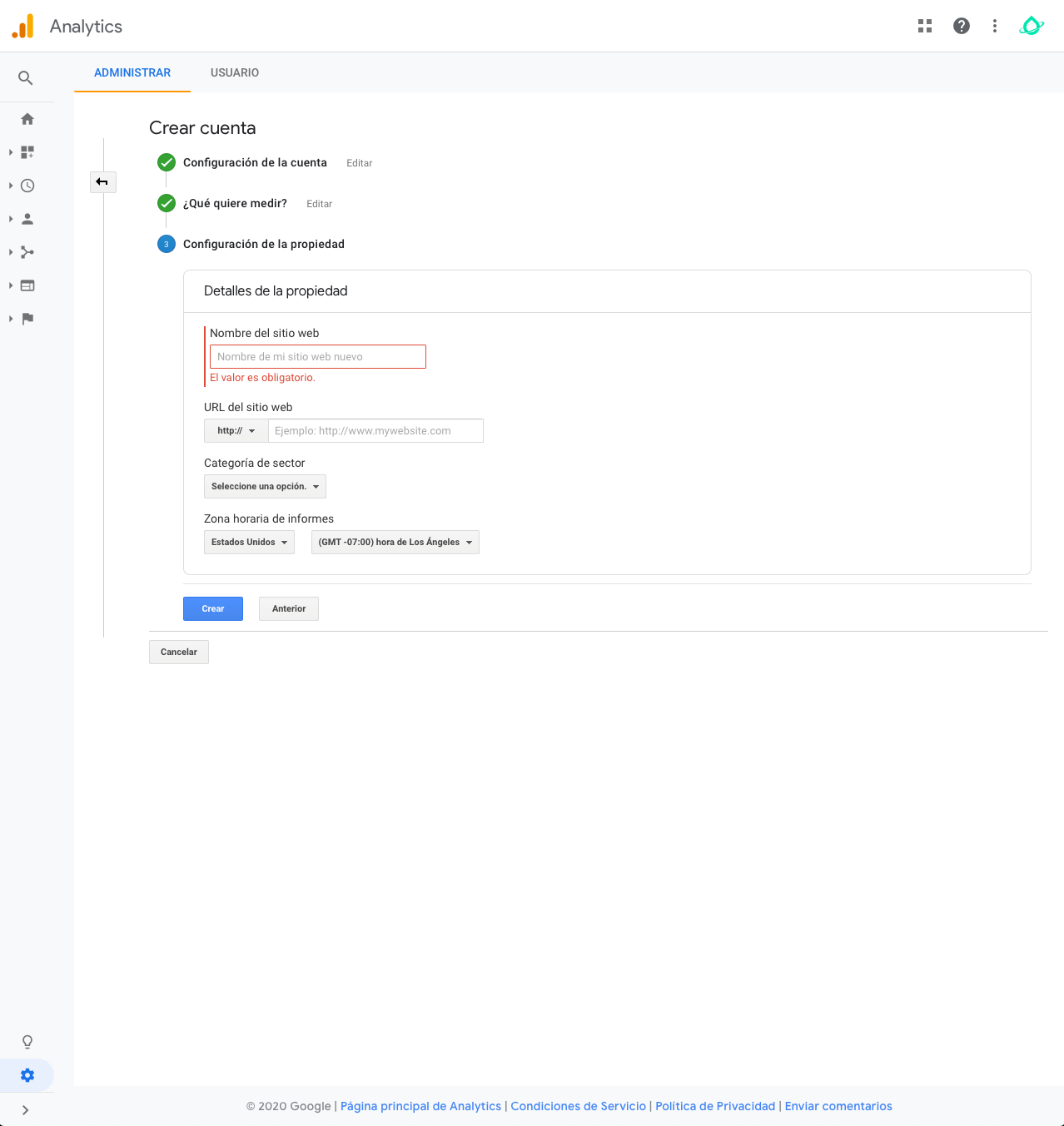 Añadir la información relacionada a nuestra web