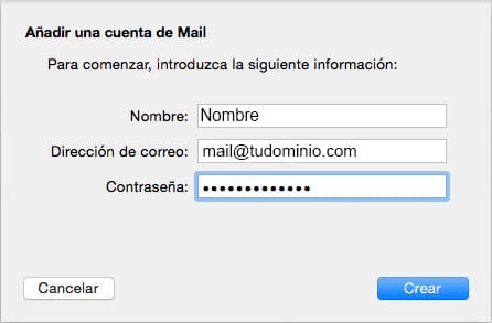 Añadir una cuenta de mail