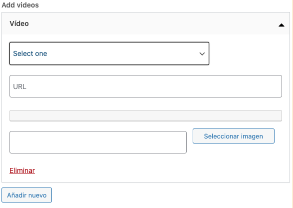 Añadir videos en galería