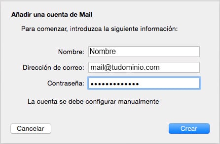 Configurar manualmente