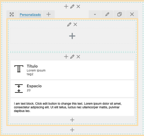 Con la barra podemos añadir espacios
