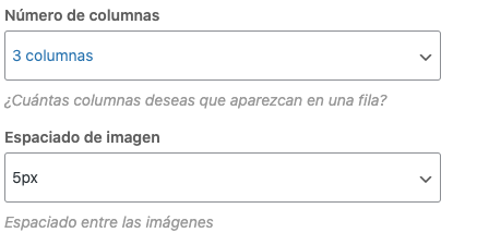 En este estilo podemos elegir el numero de columnas