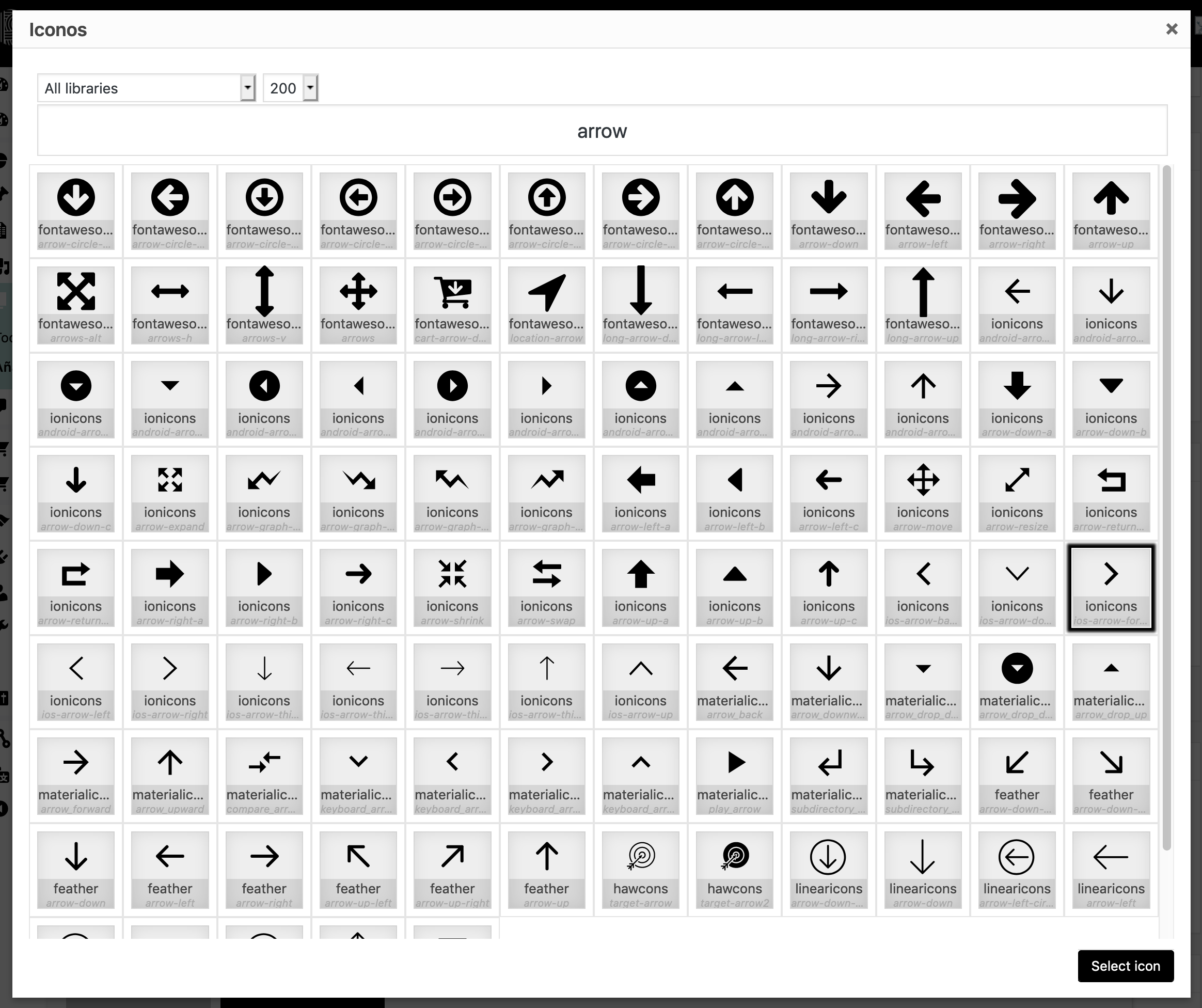 Icono en la biblioteca