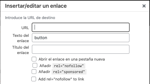 Insertar editar un enlace
