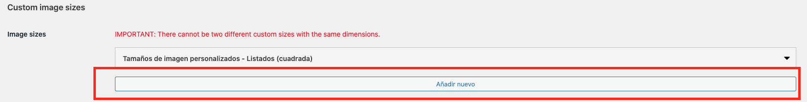 Sección personalizado
