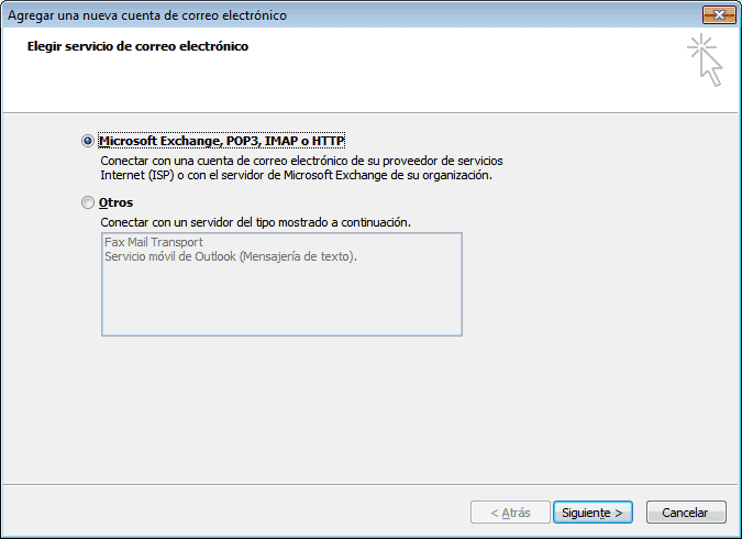 icrosoft Exchange, POP3, IMAP o HTTP.
